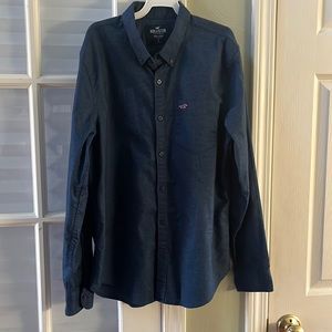 Hollister Men’s Dark Blue Epic Flex Button Down Shirt. Size Small. Like New